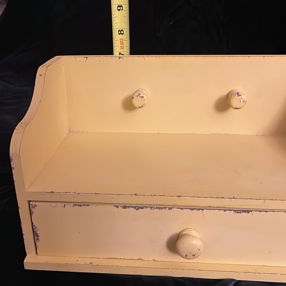 Distressed Yellow Drawer Shelf. - Picture 8 of 9